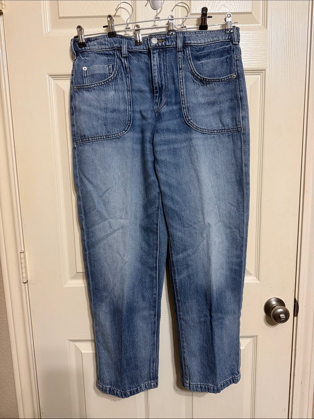 Pilcro Light Blue Boyfriend Jeans with Patch Pockets